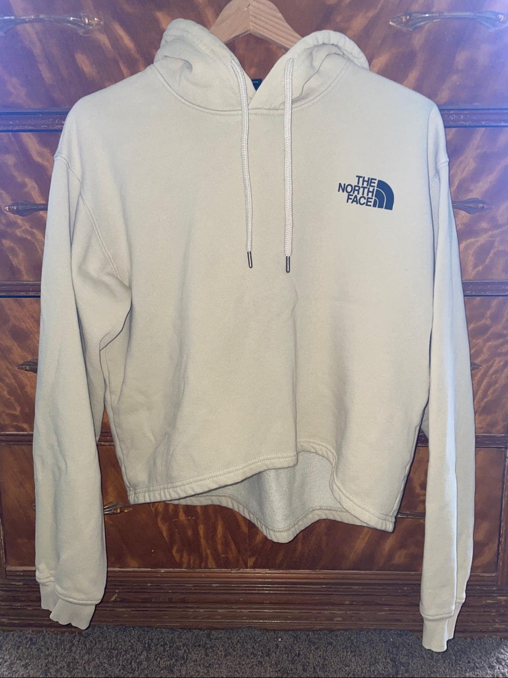 The North Face Cream Pullover Hoodie Cropped Women’s Size Medium Beige